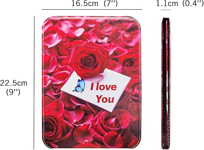 Large Folding Mirror, Travel PU Portable Adjustable Rectangular Ultrathin Vanity Mirror Rounded Corners with Stand, for Travel, Camping,Home 9x7 Inches