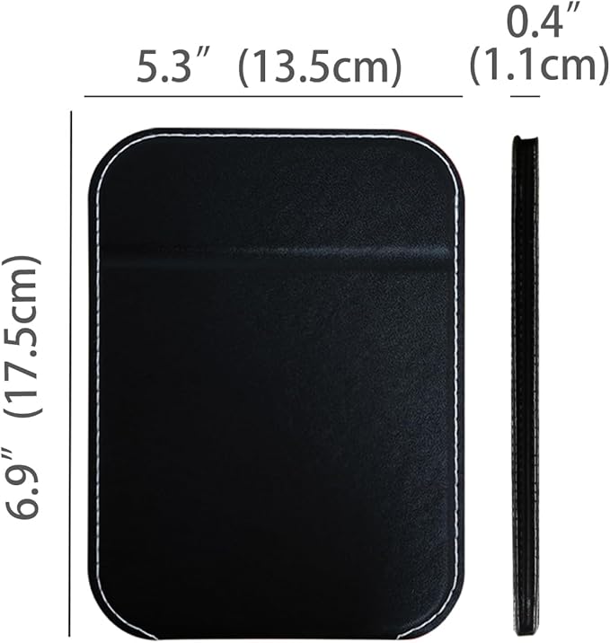 Travel Mirror for Desk, 5.3×6.9” Adjustable Rectangle PU Edge Covering Black Foldable Desk Mirror with Stand for Travel Camping Home (Black)