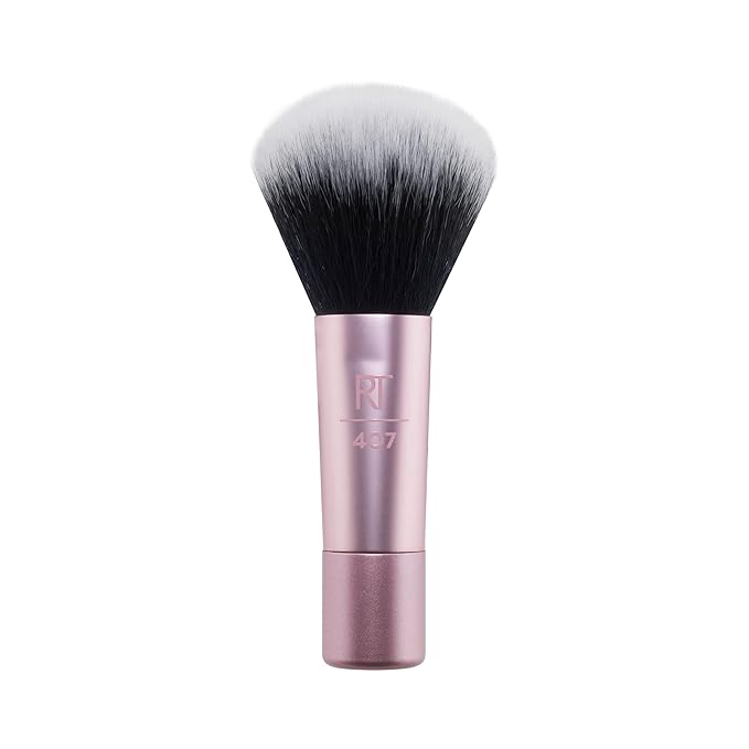 Real Techniques Mini Multitask Makeup Brush, For Blush, Bronzer & Powder, Face Brush with Custom-Cut Synthetic Bristles, For Loose & Pressed Powder, Travel Sized, Vegan & Cruelty-Free, 1 Count
