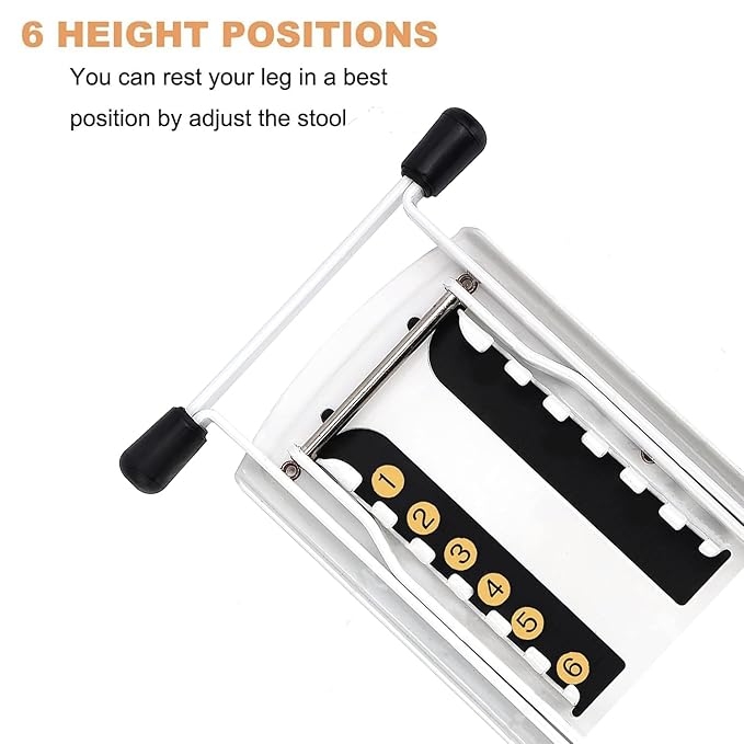 Foldable Pedicure Foot Rest, 6 Heights Adjustable Foot Stand Pedicure Tool, Non-Slip Sturdy Beauty Footrest for Easy-at Home Pedicures, Pedicure Stool Assistant for Home Foot Spa Bath