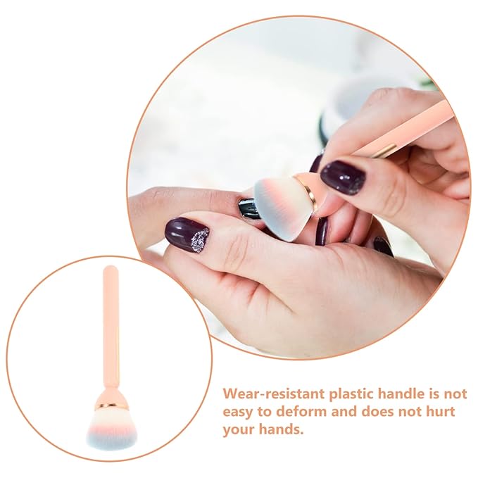 Nail Dust Brush Portable Makeup Brush for Loose Powder and Blush with Soft Handle Compact Size for Nail Art and Makeup Application