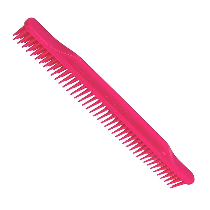 Allegro Combs 3-Row Detangling Comb, Wide Tooth Curl Defining Brush, Perfect for Women Curly Hair Stylists, Curl Defining Comb, Pink, Made In The USA, 1 Piece