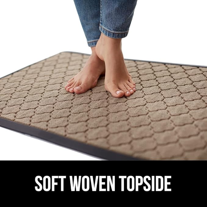 GORILLA GRIP 100% Waterproof All-Season WeatherMAX Doormat, 72x24, US Designed Natural Rubber, Stain and Fade Resistant, Low Profile Indoor Outdoor Door Mats, Easy Clean Patio Mat, Latte Quatrefoil