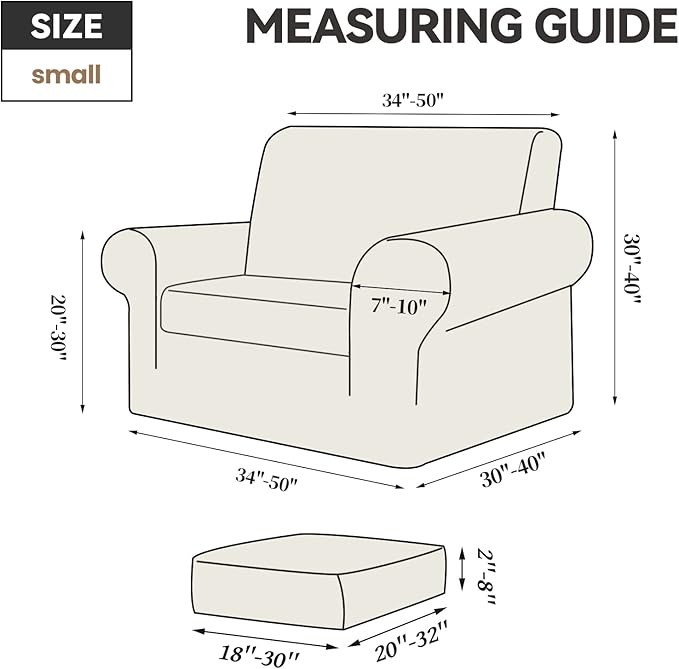 WEERRW Velvet Stretch Chair Sofa Slipcover - 2 Pieces Luxury Soft Velvet Plush Couch Cover Furniture Protector with Elastic Bottom for Pets, Machine Washable, Burgundy, Small