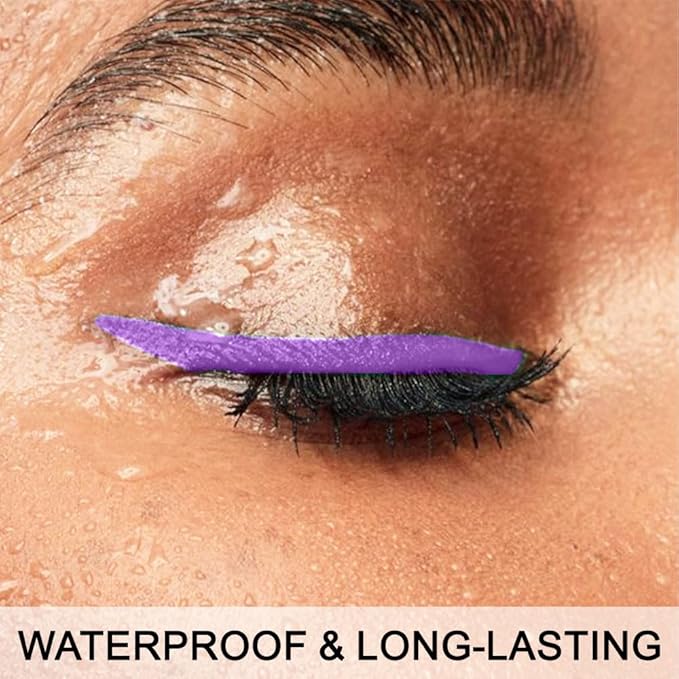 evpct 1Pcs Purple Waterproof Colored Eyeliner Liquid Eye Liner Set Long Lasiting Ultra-fine Speed Dry Colorful Liquid Eyeliner lapiz delineador de ojos contra el agua blanco para ojos de colores