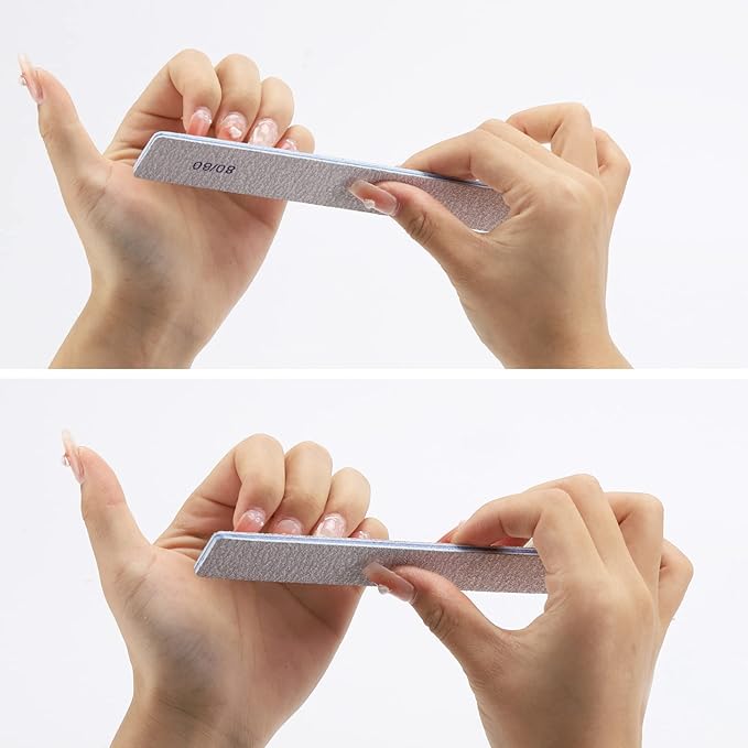 BTYMS 80/80 Grit Nail File - Professional Double-Sided Coarse Emery Boards for Shaping Acrylic & Gel Nails
