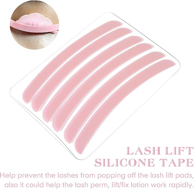 PERMANIA Lash Lift Rods, Great Smell Lash Glue Balm for Eyelash Perm Silicone Curler Pads Reusable Lash Perm Covers Makeup Beauty Tools 17PCS(Pink)