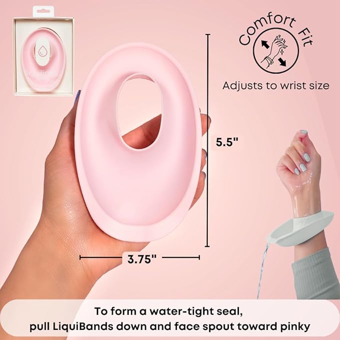 LiquiBands Face Washing Wristbands – No More Wet Sleeves with This Skincare Essential - Silicone Spa Bands to Catch Water Drips – Stocking Stuffer for Girls & Women (Sky Blue, 1 Pair)