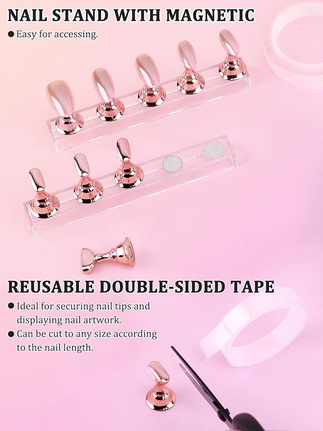 Nail Art Design Tools, Nail Stand Holder for Painting Nails, Nail Art Brushes, Nail Dotting Sculpting Gel Tool, French Tip Tool Liner Brushes, Resin Nail Art Palette, Nail Stuff for Nail Techs