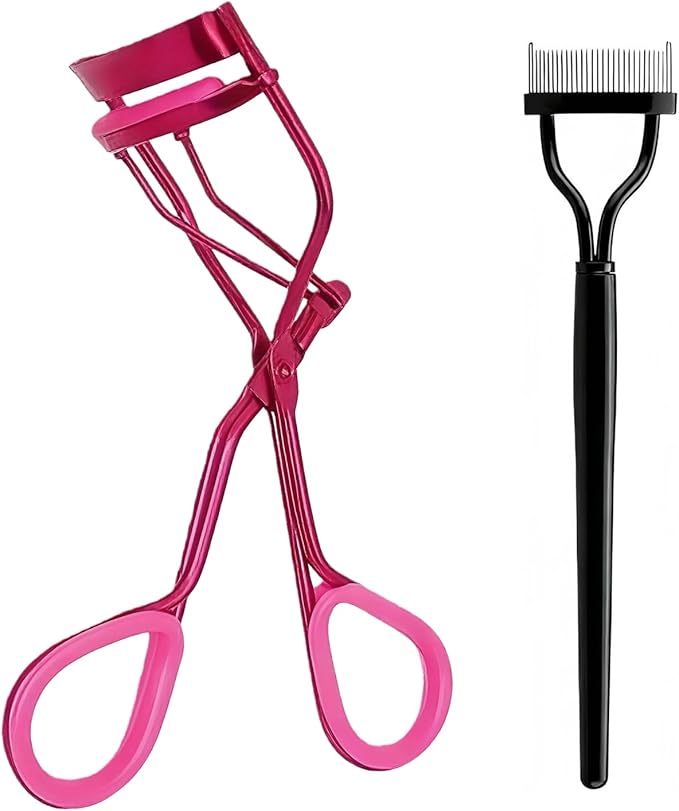 Professional Eyelash Curler with Lash Comb – Award-Winning Design – Pinch-Free, Effortless Curl for a Lash-Lift Effect in Seconds, Perfect for Home or Travel, Rose