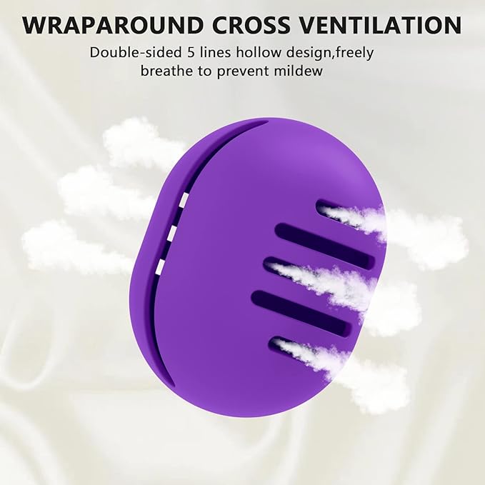 Makeup Sponge Holder,Double-sided Breathable Silicone Beauty Blender Holder for Travel,Shatterproof Make Up Sponge Travel Case for All Sponges Easy to Carry,Purple