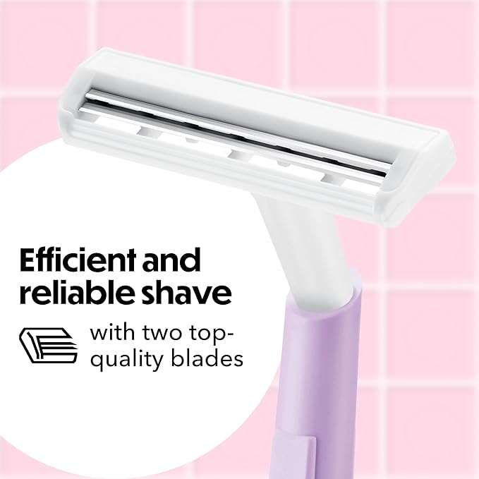 BIC Silky Touch Women's Disposable Razors, With 2 Blades, Pretty Pastel Razor Handles, 10 Count Pack of Shaving Razors