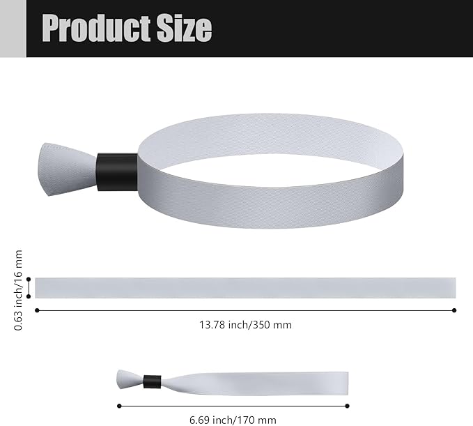 100 Cloth Disposable Wristbands - Colored Party Wrist Strap (Gray)