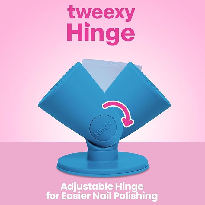 tweexy Hinge Untippable Nail Polish Bottle Holder | Anti-Spill Nail Polish Holder Stand, Tilted, IntelliStick Airlock Suction | Fingernail Painting, Nail Art Tools | Nail Polish Accessories (Beach Glass)