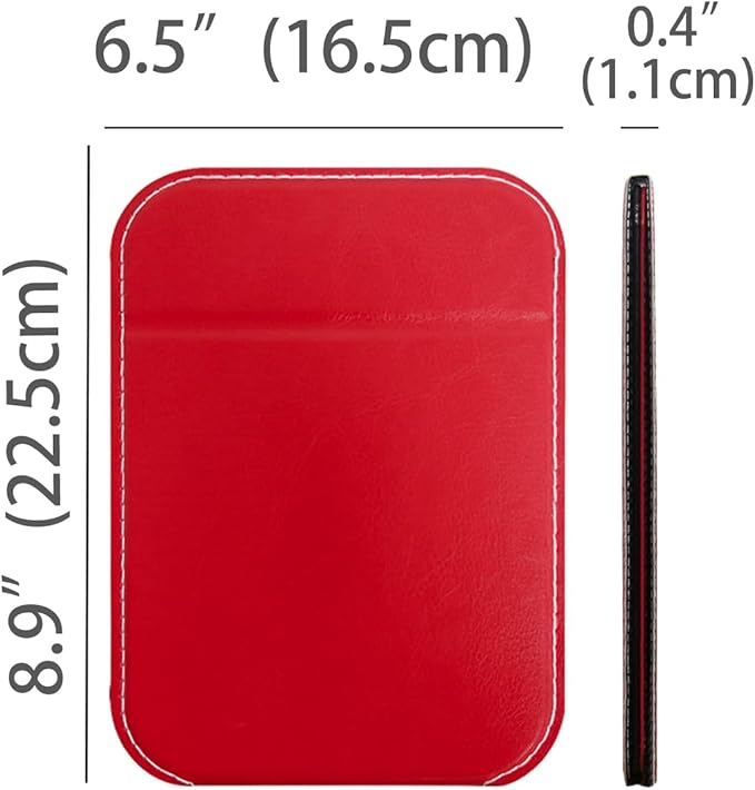 Travel Mirror for Desk, 6.5×8.9” Adjustable Rectangle PU Edge Covering Red Foldable Desk Mirror with Stand for Travel Camping Home (Red)