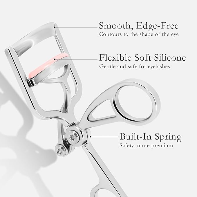Luxurious Eyelash Curler, Professional Eyelash Curlers Long Lasting Lash Curl Eye Opening Voluminous Lashes Curler Heavy Duty, Zinc Alloy (Silver)