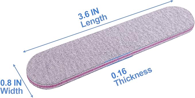 Nail Files (100 Pack), 3.6 Inches Emery Board Nail Files for Acrylic and Natural Nails, 100/180 Grit Small Double Sided Fingernail Filer Bulk Mini Professional Finger Nail Filer Manicure Set Gray