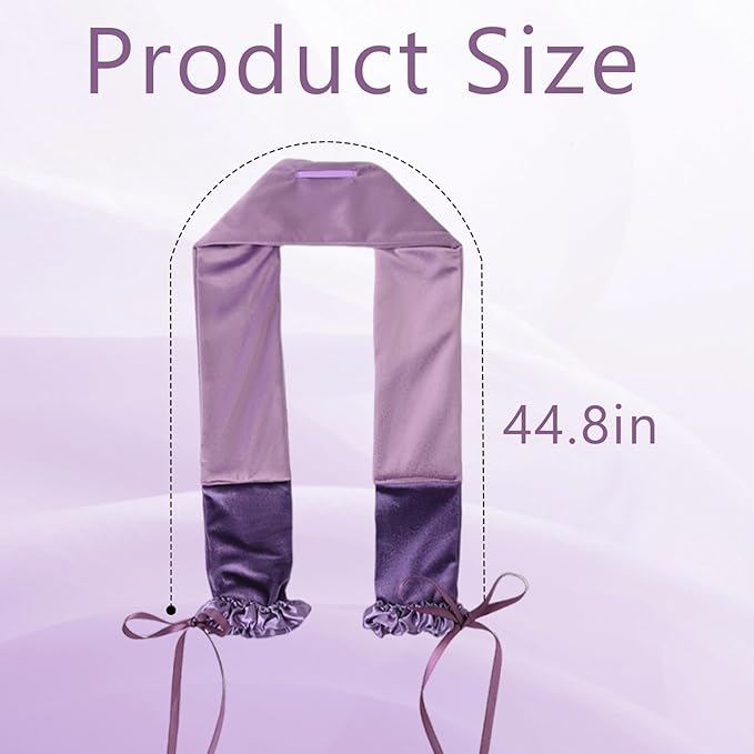Curling Tie New Hair Curlers to Sleep in, Heatless Curls Overnight Headband, Soft Ribbon Wrap for Long Hair, Perfect Natural Curls Bouncy Curly Hairstyle Hair Suitable for All Hairs Types (Purple)