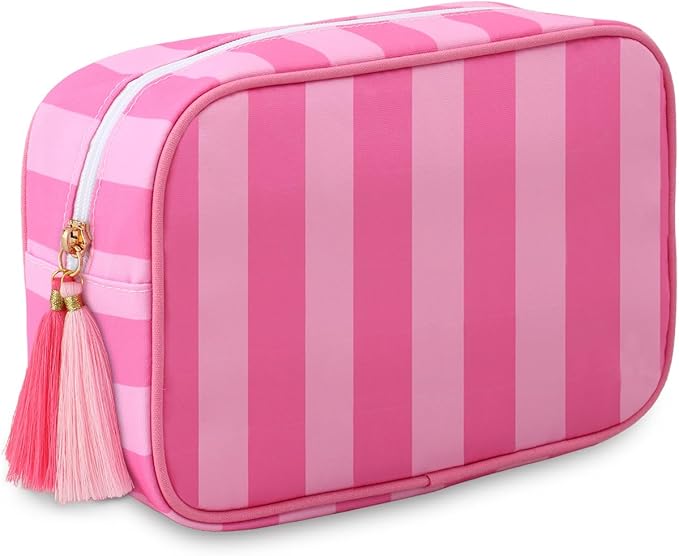 Makeup Bag Travel Cosmetic Bag Organizer Tassel Toiletry Bag Large Canvas Zipper Pouch Mahjong Tile Bag