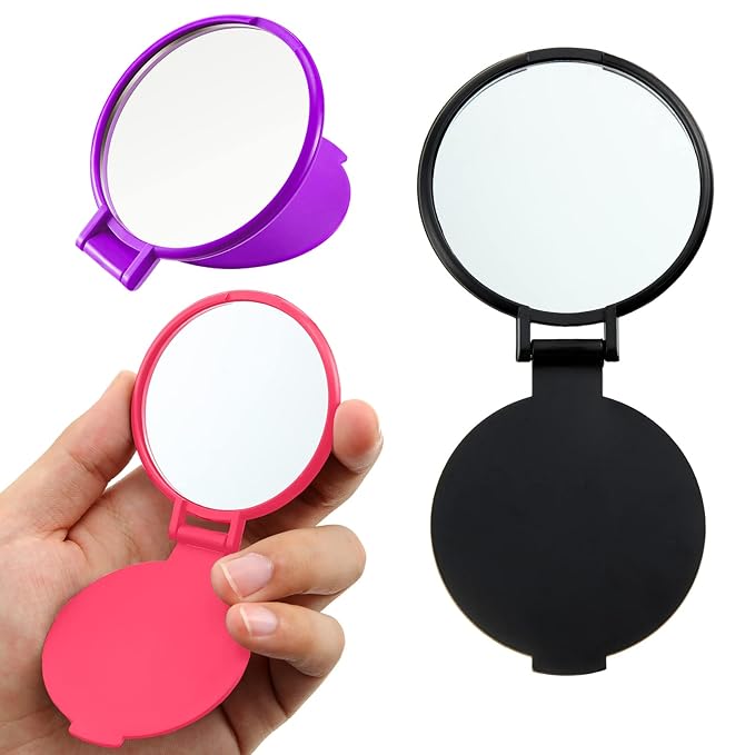 36 Pcs Compact Mirror Bulk Portable Round Makeup Mirror Mini Foldable for Purse Women Travel Daily Use Mother‘s Day Gifts (Pink,Purple,Black,White)