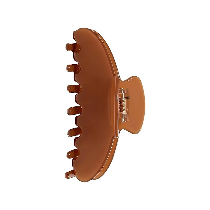 Durable Acetate Hair Clips - 4-Inch Light coffee Claw Clips for Fine and Thick Hair (Light coffee)