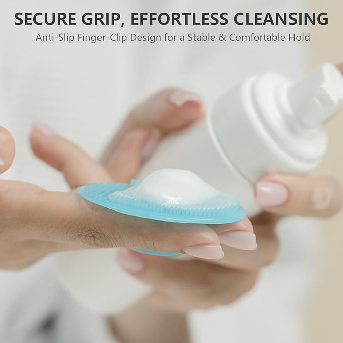 Face Scrubber 4 Pack, BEAUTAIL Silicone Manual Facial Cleansing Brush for Men Women, Gentle Face Scrubber Exfoliator, Skin Care Exfoliating Face Brush, Black+Starlight+Pink+Blue