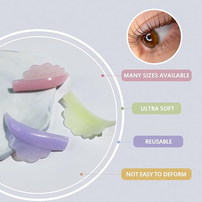 Libeauty Lash Lift Pads Crown Reusable Silicon Eyelash Lift Shield Lash Perm Rod Lash Lifting Shield DIY Use at Home or Salon Lash Perming Tool