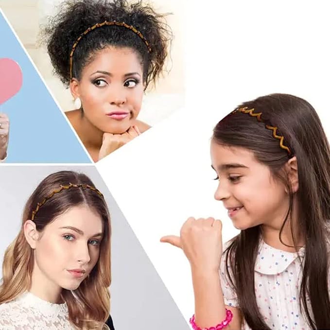 Zig Zag Headband for Women Men Comfortable & Wide Headbands for Yoga Gym Washing Face Workout Daily Use Classic 90s Plastic Hair Bands for Girls Teens | Cute Fashion Hair Accessories Gift & Valentine