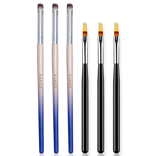 6Pcs Ombre Nail Brush Nail Art Brushes Nail Ombre Brush Nail Gradient Painting Pen Ombre Brush for Gel Nails Acrylic Manicure Brush Nail Art Tools