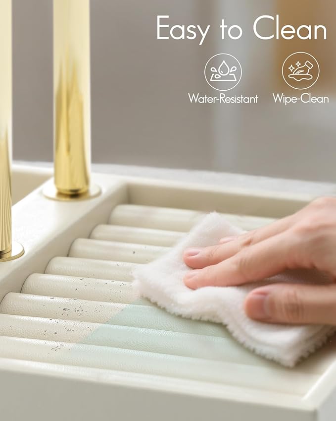 VLANDO 2 Tier Bracelet Holder Organizer with Tray - Leather Jewelry Stand Organizer for Women - Jewelry Holder Display for Necklace, Watches, Rings, Earrings, Bangle, Scrunchie - Cloud White