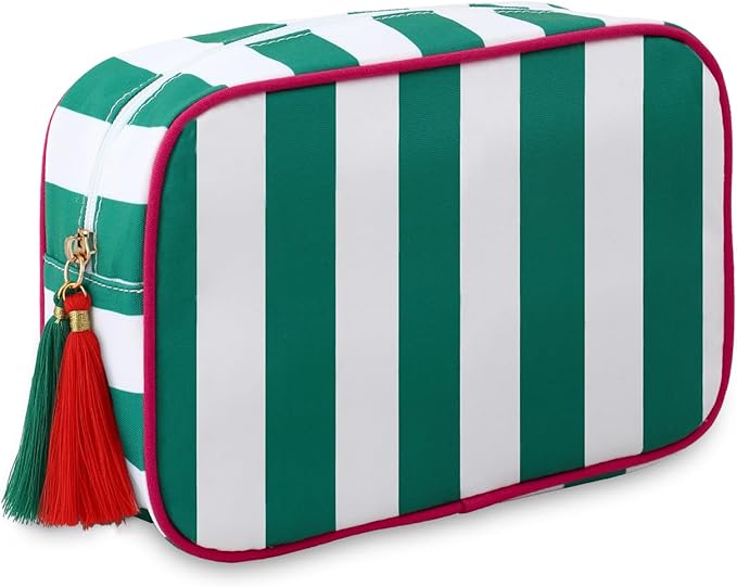 Makeup Bag Travel Cosmetic Bag Organizer Tassel Toiletry Bag Large Canvas Zipper Pouch Mahjong Tile Bag