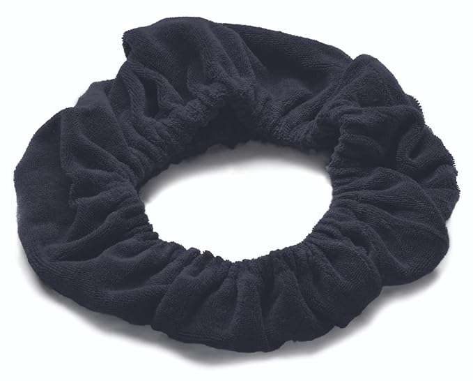 Tassi Reusable Spa Headband Wrap for Women - Hair Holder for Washing Face, Skincare, Makeup, Facials & Cleansing - Keeps Hair Back with No Mess or Marks - One Size Fits All - Black
