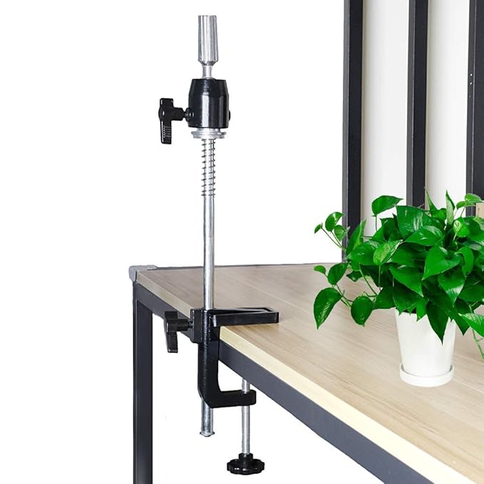 Scalable Wig Stand C Clamp Wig Head Stand Metal Mannequin Head Stand Holder Adjustable Height C-Clamp Table Stand Holder for Wig Doll Head