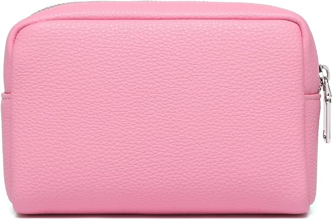 Makeup Bag Large Capacity Women's Classic Black Wash Bag Adjustable Partition Wash Brush and Cosmetic Carrying Bag (PU/Azalea Pink)