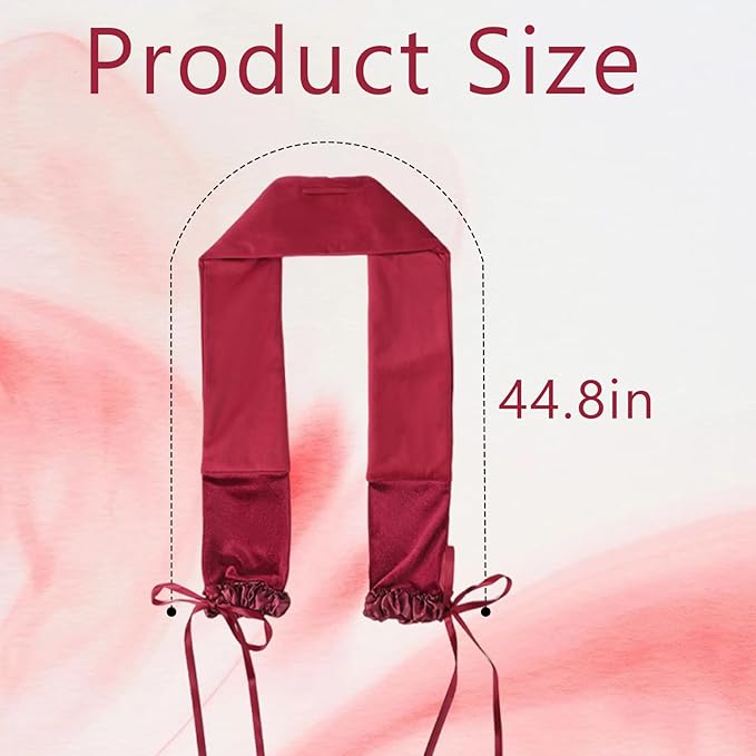 Curling Tie New Hair Curlers to Sleep in, Heatless Curls Overnight Headband, Soft Ribbon Wrap for Long Hair, Perfect Natural Curls Bouncy Curly Hairstyle Hair Suitable for All Hairs Types(Red)