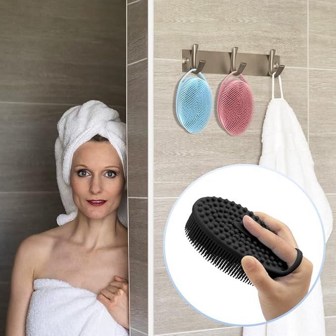 6 Pack Silicone Body Scrubber, Soft Silicone Loofah Exfoliating Body Scrubber Fit for All Kinds of Skin, Clean and Sanitary