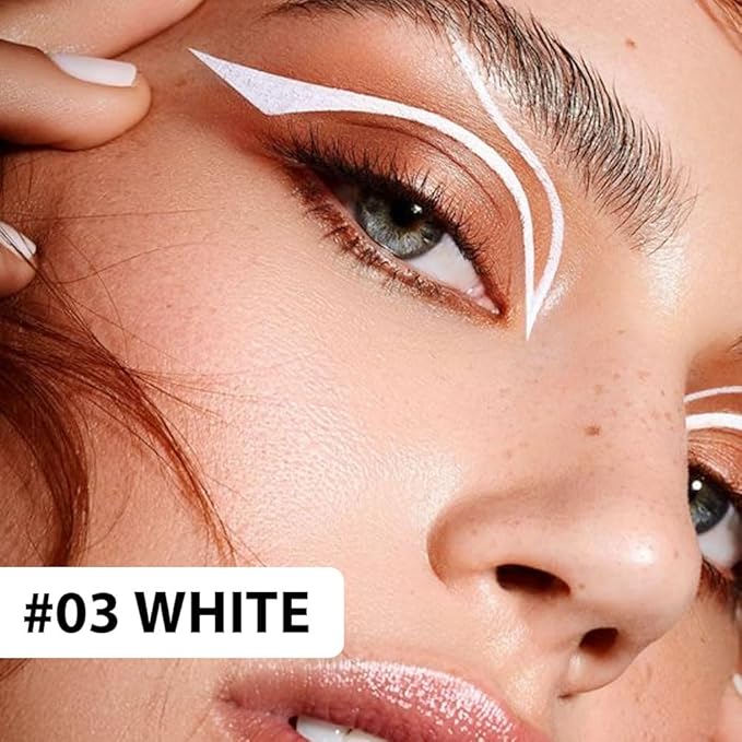 evpct 1Pcs White Waterproof Colored Eyeliner Liquid Eye Liner Set Long Lasiting Ultra-fine Speed Dry Colorful Liquid Eyeliner