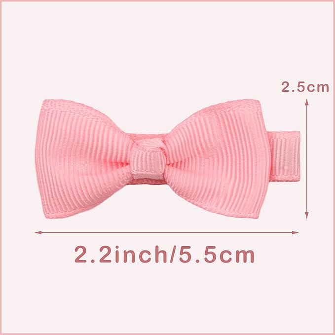 CÉLLOT Baby Hair Clips 50PCS Baby Girls Fully Lined Baby Bows Hair Pins Tiny 2" Hair Bows Alligator Clips for Baby Girls Infants Toddlers in Pairs