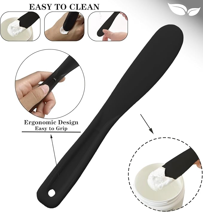 9Pcs Silicone Facial Mask Bowl DIY Face Mask Mixing Bowl for Facials Home Salon Spa Skin Applicator Bowl with Stir Sticks, Black