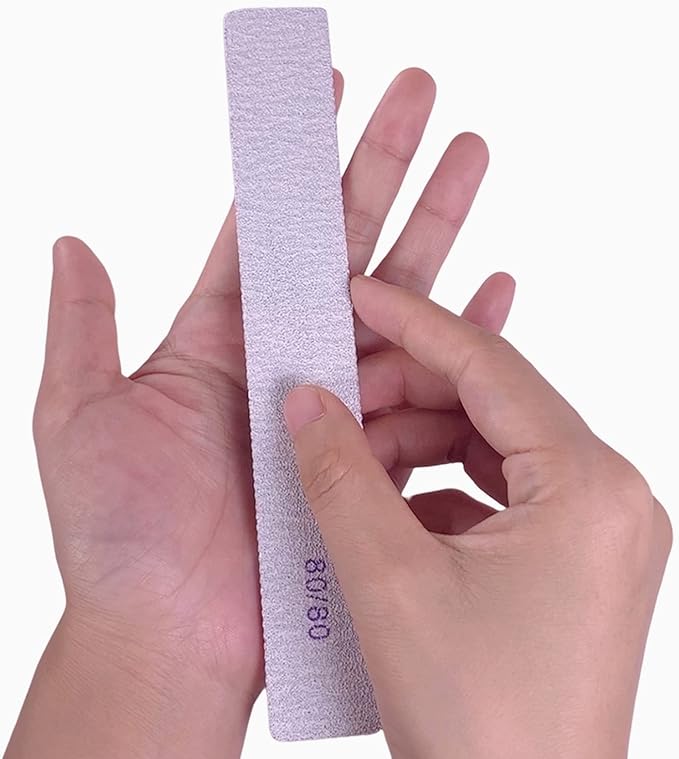 80/80 Grit Nail Files, Emery Boards Nail File for Acrylic and Gel Nails, Coarse Nail File Double Sided 80 Grits Emory Professional Filers Reusable Washable Manicure Square Gray (50 Pcs 80/80 Grit)