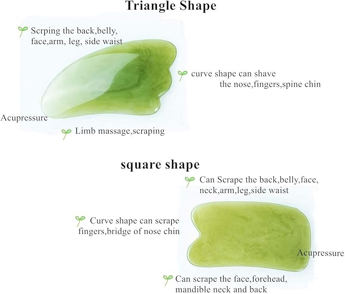 YUYONGTANG 7 Pieces Gua Sha Scraping Massage Tool,Natural Resin GuaSha Tool Massage Tools Set for Face Back and Neck Release,Reduce Muscle Pain,with Storage Bag (Green)