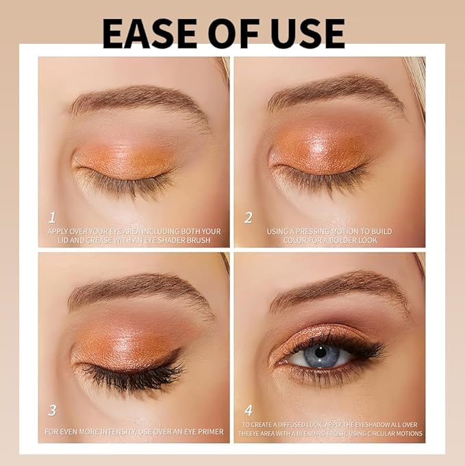 10 Neutral Nude Brown Eyeshadow Palette – High-Pigment Matte & Shimmer Eye Shades in Ivory Cream, Camel, Toffee & Champagne – Easy-Blend & Long-Lasting Shadow for Natural Daily Looks & Mature Eyes