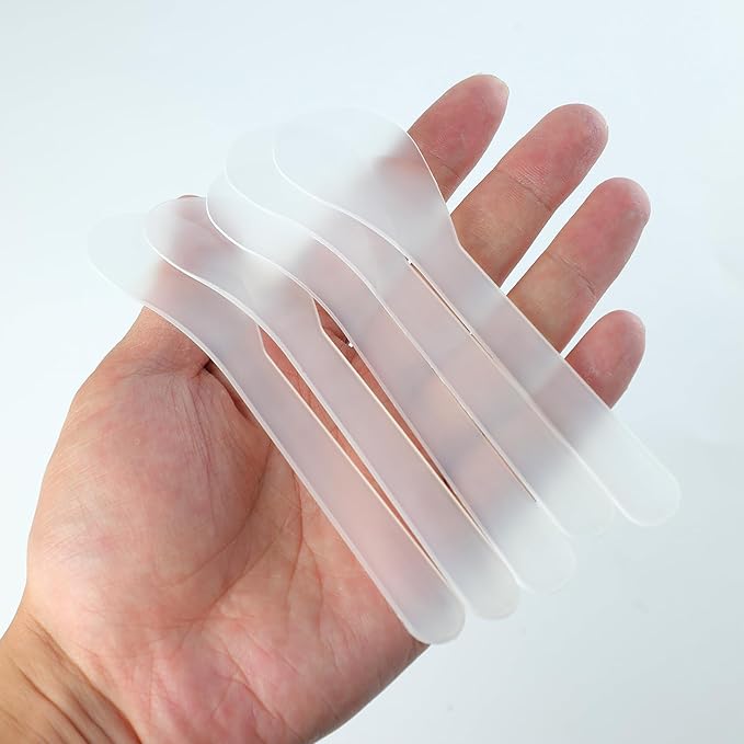 200 Pack Large Cosmetic Spatulas 5 Inch Plastic Makeup Spatulas Disposable Facial Skincare Face Mask Applicators (Translucent)