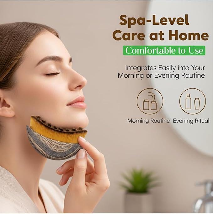 Lymphatic Contour Face Brush,Dry Lymphatic Contour Face Brush Soft Set,Lymphatic Drainage Massager for Face,Chin & Neck Relaxation,PortableBeauty Tool with Travel Case.（1PCS）