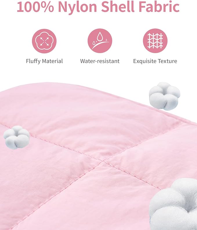Narwey Pink Makeup Bag for Travel Women Girl, Quilted Cosmetic Bag Make up Organizer Bags with Compartments, Puffy Travel Toiletry Bag Toiletries (Pink)