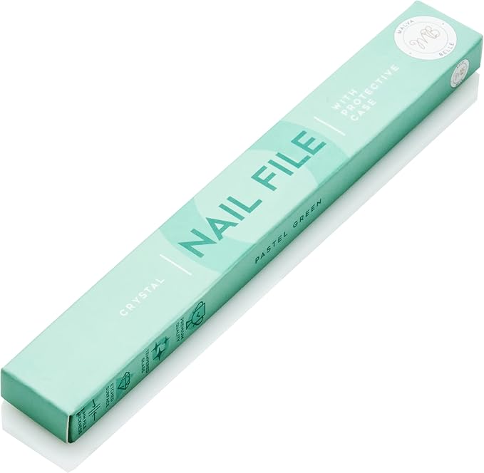 Malva Belle Best Crystal Glass Nail File for Women - File & Travel Case Set - Heavy Duty for Natural Nails, Gel - Professional Nail Shaper – Nail Care Essentials - Pastel Green 2mm