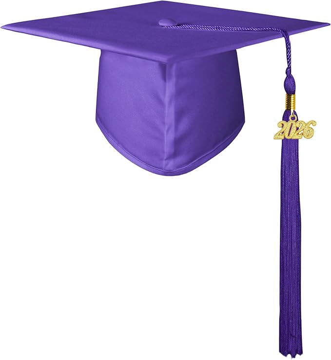 GraduationMall Matte Kindergarten & Preschool Graduation Cap for Kids with 2026 Tassel Black