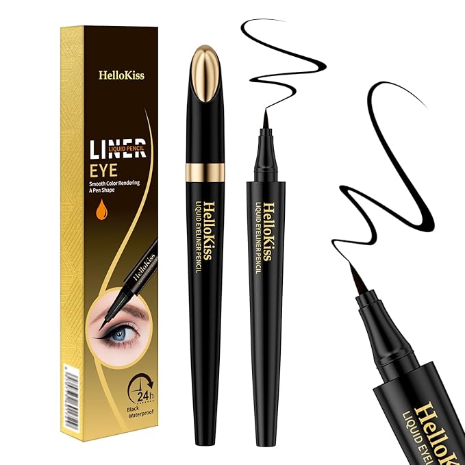 QIC Liquid Eyeliner,Waterproof Liquid Eye Liner, Long-Wearing,Smudge-Proof， Ultra-Smooth, Eyeliner Pen, Vegan Formula,Ultra-Fine Nib