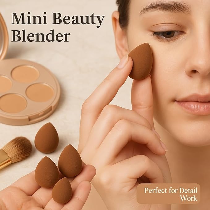 17 Pcs Makeup Sponge Set with Kabuki Powder Brush - Beauty Blender Sponges Triangle Puffs Mini Sponges Thumb Puff | Multi-Functional Kit for Liquid Foundation Powder Cream, Travel Bag Include