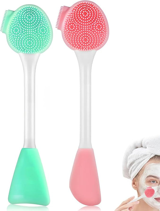 Facial Cleansing Brush,3 in 1 Silicone Face Mask Brush, Face Scrubber for Exfoliating,Deep Pore Cleansing,DIY Mask